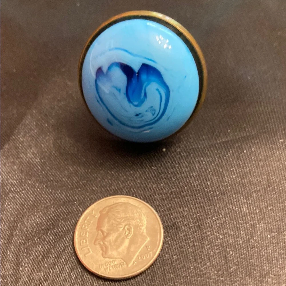 Blue and Gold Adjustable Ring - Picture 3 of 3